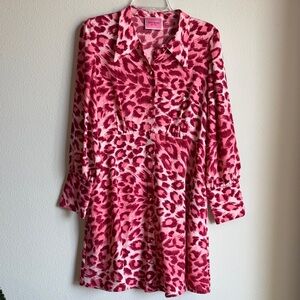 KATE SPADE PANTHERA Pink‎ Leopard Shirt Dress